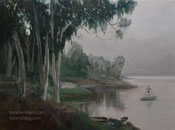 Foggy Morning Morro Bay painting