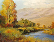 Owens River Fishing Big Pine oil painting eastern Sierra